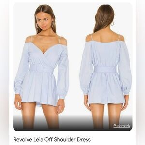 “More to come” off the shoulder dress